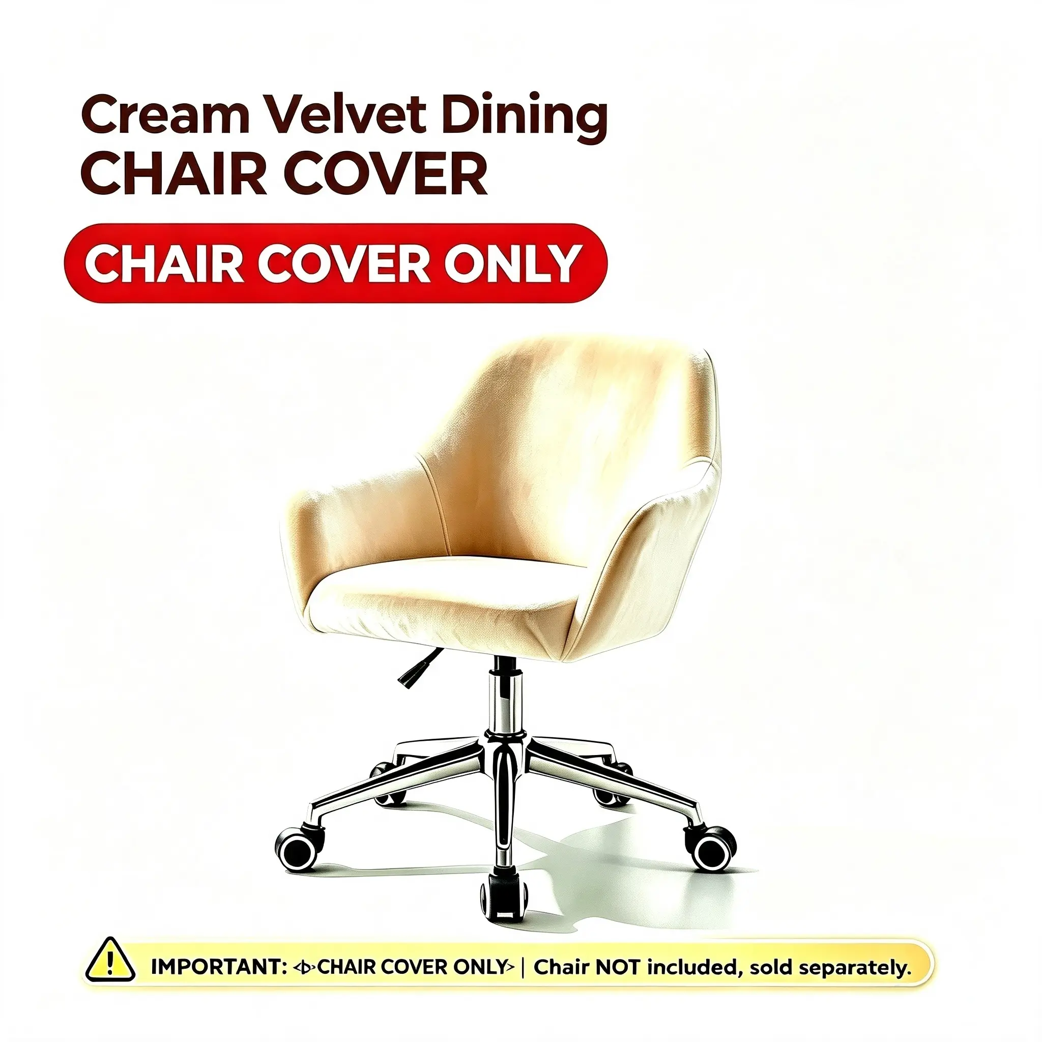 Stretch Velvet Office Chair Cover(Chair Not Included), Full Wrap Armrest Swivel Chair Slipcover, Anti-Pilling, Machine Washable Pet Resistant Vanity Desk Chair Protector, Easy Install For Home Office Dining Room Use