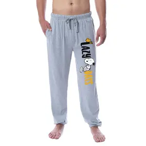 Peanuts Men's Snoopy and Woodstock Lazy Days Sleep Jogger Pajama Pants