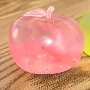 Apple Squeeze Toys, Crystal Transparent Stress Relief Fidget Toys, Plasticity Squeeze Toy, Stress Relief Squishies, Relaxing Gift for Friends