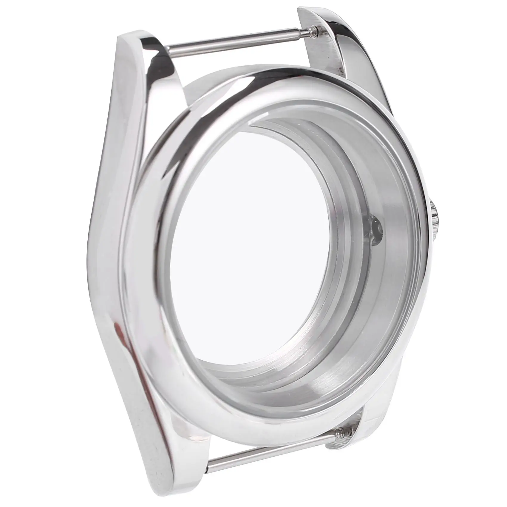 39Mm Polished Stainless Steel Watch Case Part with Sapphire Glass, Transparent Back Cover, 28.5-29.3mm Fit for NH35-NH35A, NH36 Movements (Household Appliance Accessory)