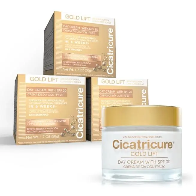Cicatricure Gold Lift Day Cream 3-Pack (1.7 oz Each) - Normal Skin Anti-Aging Moisturizer with SPF 30, Gold, Calcium & Silicon for Facelift Effect, Youthful Skin, Contour Lifting & Tightening, Hydration, Hydrating