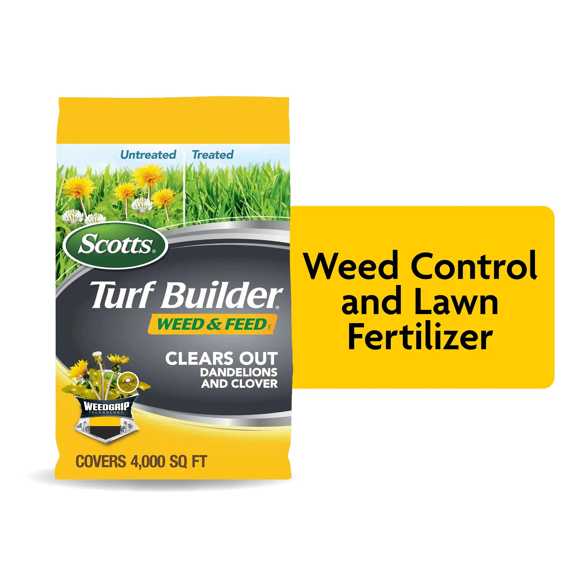11.32 lb Lawn Weed & Feed Granules, Covers Up to 4,000 Sq. Ft., Fertilizer Plus Weed Control for Dandelion, Clover & Over 50 Broadleaf Weeds