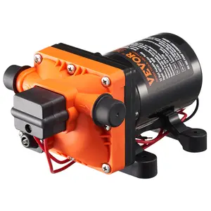 VEVOR 12V Diaphragm Pump, Summervibes, 3 GPM (11.36 L/min), 4-Chamber 12 Volt DC Water Pump with Automatic Pressure Switch 40-100 PSI Adjustable, 55 PSI, 1/2'' MNPT Port, for RV Yacht Food Truck Camper Marine