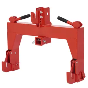 3 Point Quick Hitch with 2" Receiver Hitch, Adaptation to Category 1, 3000LBS Lift Capacity, 5 Level Adjustable Bolt &Reinforcing Rib Design,Red