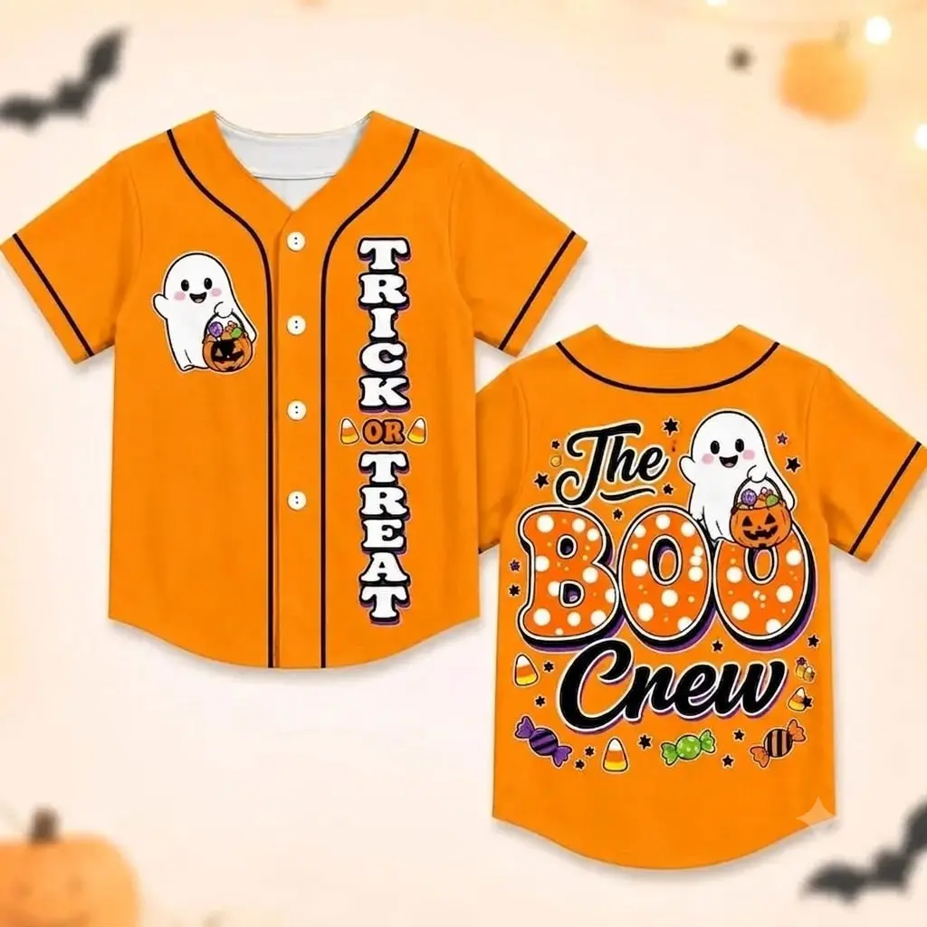 Halloween Baseball Jesey, The Booo Crew Ghost Jersey
