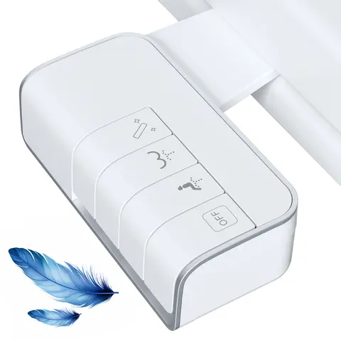 Hibbent Non-Electric Mechanical Bidet Attachment for Toilet - Bathroom Bidet Sprayer Complete Kit, Dual Self-Cleaning Nozzles for Frontal & Rear Clean, Adjustable Water Pressure (Pressure Your Way), No Power, Fits 2-Piece Toilets, Cold Water Spray, White