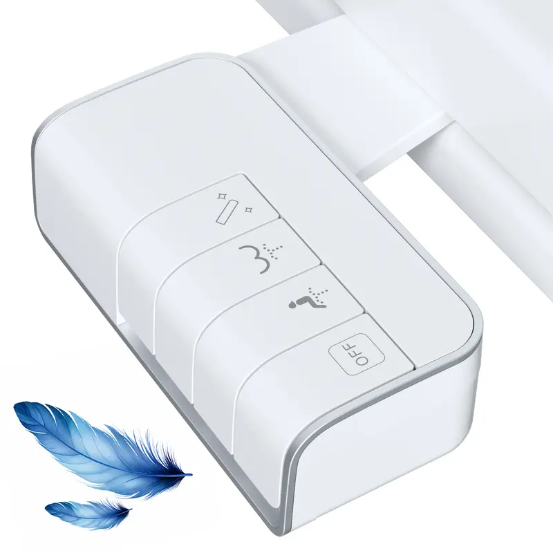 Hibbent Non-Electric Mechanical Bidet Attachment for Toilet - Bathroom Bidet Sprayer Complete Kit, Dual Self-Cleaning Nozzles for Frontal & Rear Clean, Adjustable Water Pressure (Pressure Your Way), No Power, Fits 2-Piece Toilets, Cold Water Spray, White