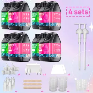 Epoxy Resin Kit 320OZ，Newly Formulated Crystal Clear Epoxy Resin，Strong, Bubble-Free, Anti-Yellowing Art Resin That，Suitable for Casting, DIY, Resin Art, Molds, Jewelry, Easy to Mix 1:1 Ratio