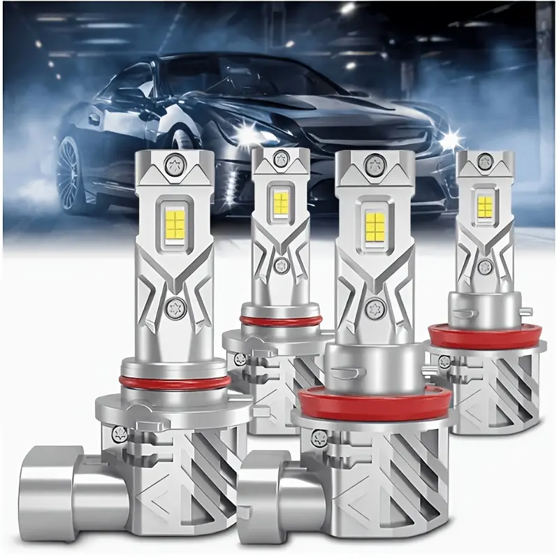4pcs (9005 H11) (9005 9006) LED Headlight Kit Combination Bulbs, 9005/HB3 H11/H8/H9 High/low Beam Fog Light 60W 18000LM Super Bright White 6500K
