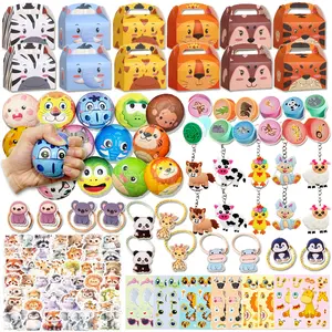 122 Pcs Animal Party Supplies Set, Birthday Party Gift Bags, Celebration Gifts, Reward Gifts for Birthdays, Fun Animal-Themed Decorations, Party Favors Assortment