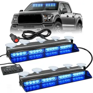 Nilight 32LED Blue Dash Strobe Lights with Controller Suction Cups