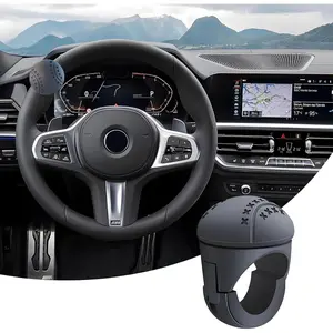 Car Essential Universal Vehicle Steering Wheel Knob, New Generation Silicone Steering Wheel Knob, Fit for Cars, Trucks, Boat, Tractors, Easy Installation No Tools Required (Black)Car Accessories