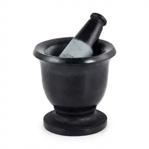 Black Soapstone Mortar and Pestle Herb Grinding Set 3 Inch