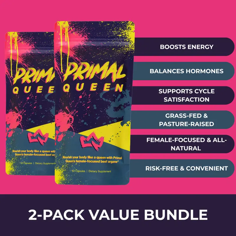 Primal Queen Beef Organ Superfood - 60 Day Refill (2-pack) - Supplement for Women