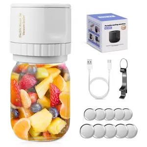 Mason Jar Vacuum Sealer, 3 in 1 Electric Jar Sealer Kit for Regular or Wide Mouth Mason Jars, Vacuum Seal Bag, 10 Lids, Can Opener, Automatic Canning Sealing Machine for Food Storage