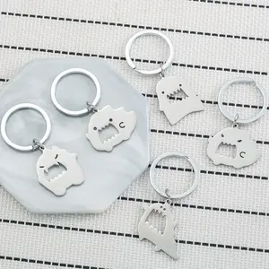 Cute Japanese Milk Fierce Bubble Little Monster Stainless Steel Keychain Girlfriend Couple Pendant Backpack Keychain