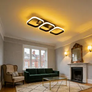 Nordic Corridor Ceiling Light, Electrical Wiring, Three-Head Round or Square Ceiling Light, Aluminium and Silicone Material, Elegant and Impressive, For Hallways, Entrance Doors, Bedrooms, Corridors, Living Room, Fixed Indoor Home Lighting Fixture