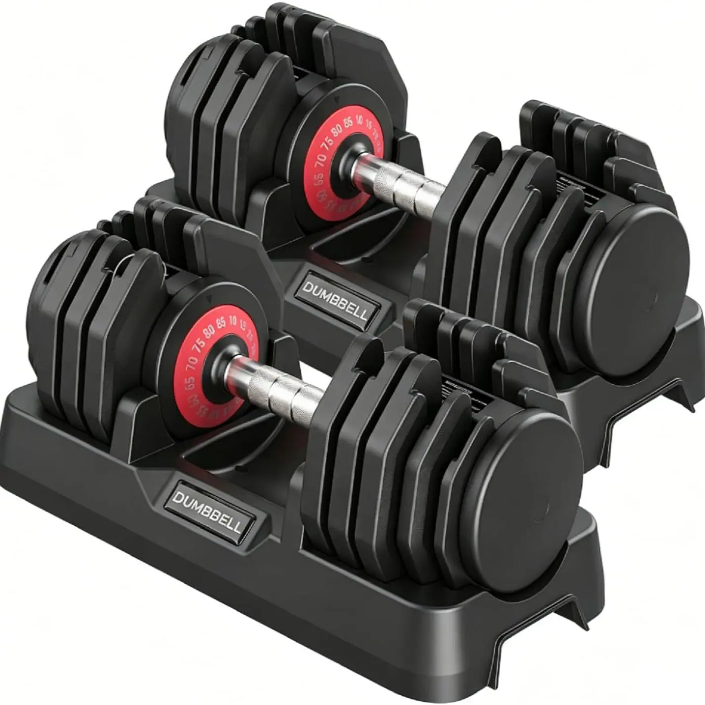85lbs Single Adjustable Dumbbell with 16 Weight Options, Twist to Adjust in 1 Second, Heavy Duty Space-Saving Dumbbell for Home Gym Progressive Strength Training quick-select free