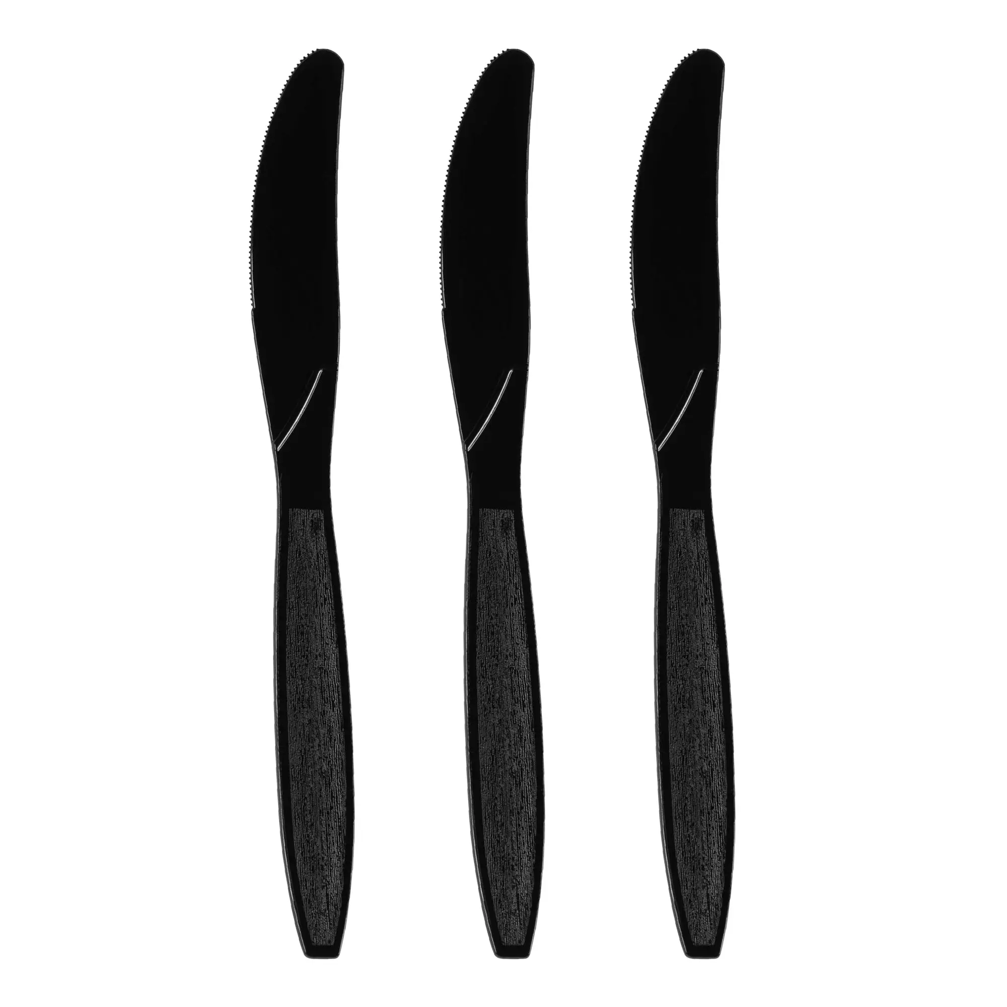 Black Plastic Disposable Knives