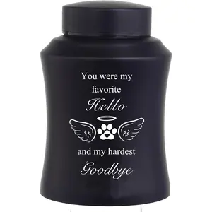 6 Inch Pet Urn for Ashes - Dog or Cat Memorial Urn with Paw Print Design - Laser Engraving for Meaningful Words