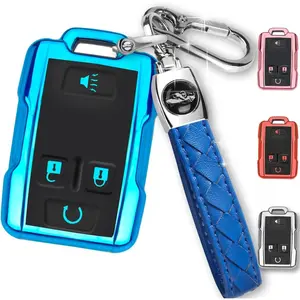 for Chevy Key Fob Cover with Keychain,Car Key Case Shell Protector for Chevrolet Chevy Silverado Colorado GMC Sierra Canyon Yukon Tahoe Suburban
