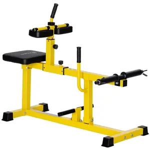 Soozier Seated Calf Raise Machine, Adjustable Calf Machine Leg Machine, for Home Gym Calf, Waist, Arm Training, Yellow