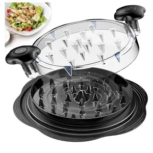 Chicken Shredder Large Chicken Breast Shredder Tool Twist with Brush&Fork, Visible Meat Shredder Machine, Anti-Slip Strip, Ergonomic Handle, BPA Free, Suitable for Pork Beef Chicken black color only