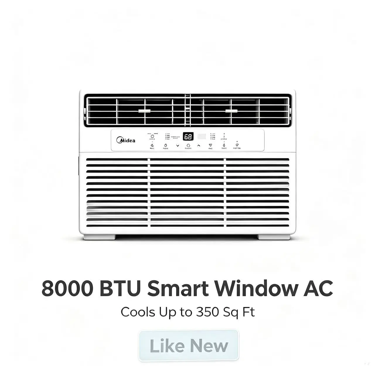 Like New Midea 8000 BTU Smart Window Air Conditioner, 3-in-1 Cooling System, Cools Up to 350 Sq Ft, ComfortSense Remote, Smart App & Voice Control, Energy Saving AC Unit for Bedroom & Living Room, White