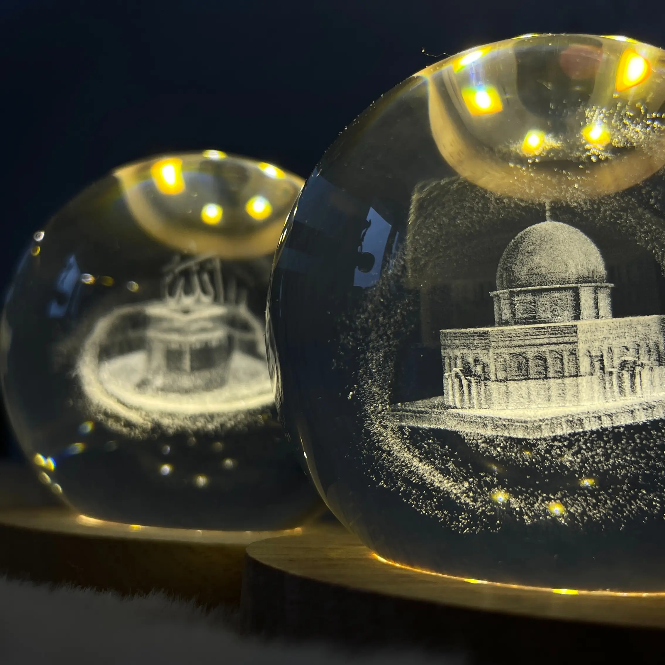 The Dome of the Rock and The Kaaba Galaxy Lamp Islamic Home Decor & Gift