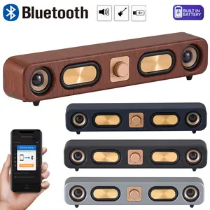Vintage Stereo Bluetooth Speaker Wooden Wireless Surround Sound Bar TV SoundBar Computer Speaker Vintage Stereo Bluetooth Speaker Wooden Wireless Surround Sound Bar TV SoundBar Computer Speaker