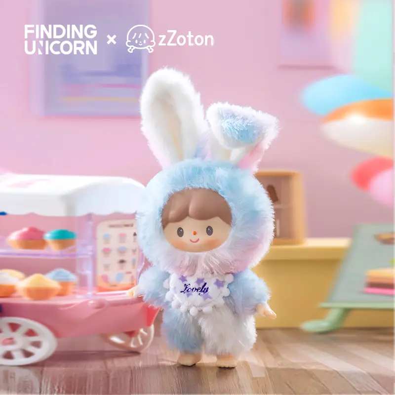 [FINDING UNICORN] zZoton Delicious Bunny Vinyl Plush Blind Box Celebrity Style Trendy Decorative Doll Cute Figures Desktop Ornament Collectible Toys B