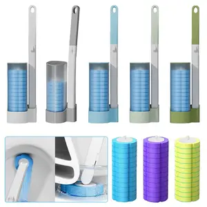 Wall-Mounted Disposable Toilet Brush with 18/30 Heads
