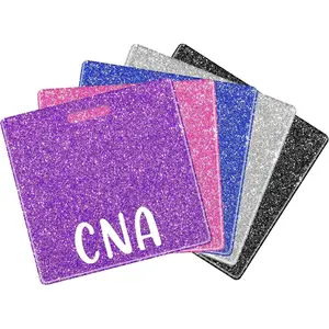 5 count CNA Badge Holder in 5 Glitter Colors Retractable ID Name  Badge Nurse  Accessories Reel Holder Gifts for Nurse   Worker