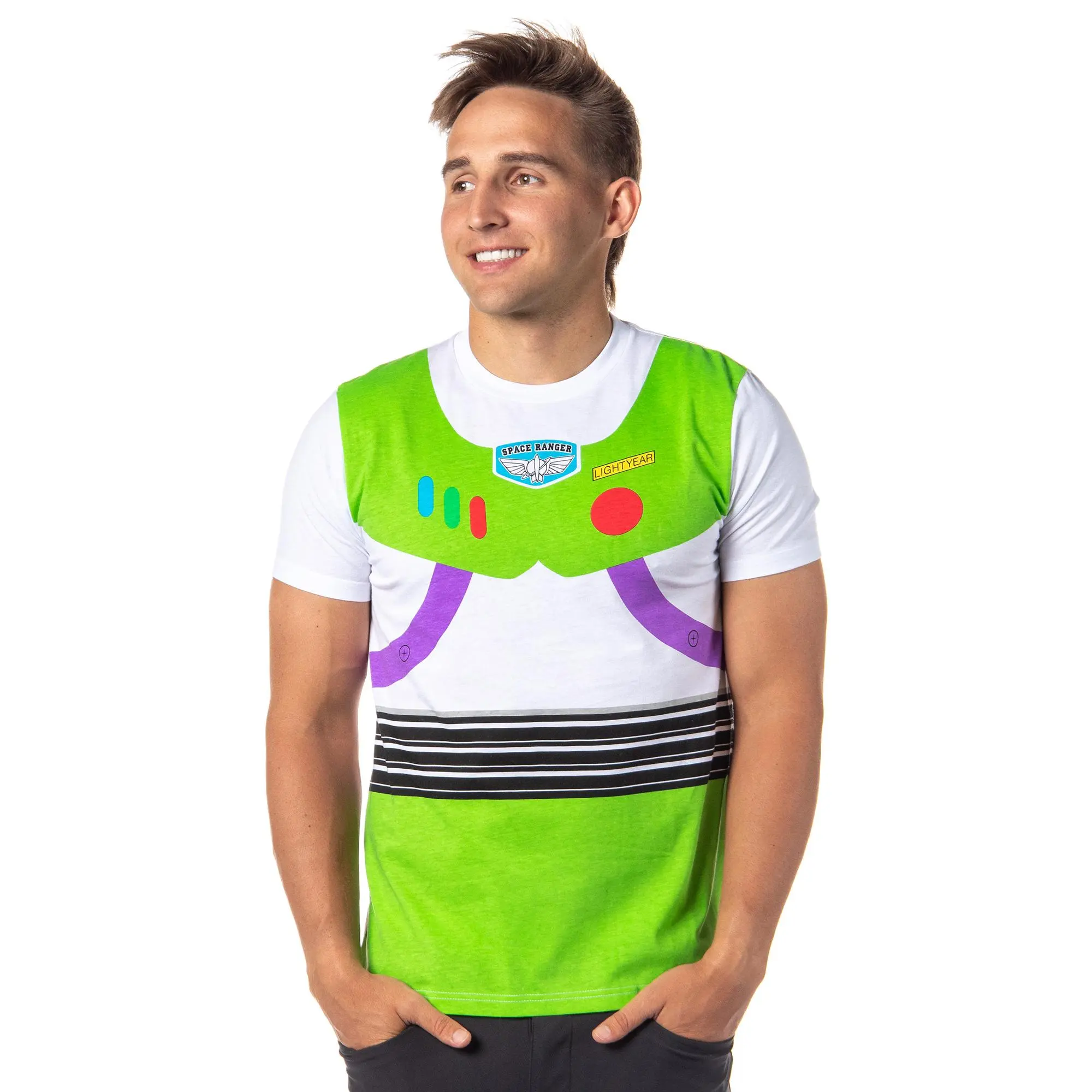 Disney Pixar Toy Story Shirt Men's I Am Buzz Lightyear Astronaut Costume Adult T-Shirt, Relaxed Fit, Shortsleeve