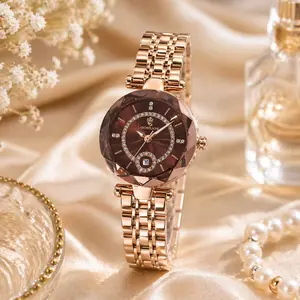 Gohuos Rose Gold Luxury Women’s Analog Quartz Watch – Elegant Round Dial Waterproof Wristwatch with Premium Stainless Steel Strap, Luminous Display, Scratch-Resistant High-Hardness Glass, Fashion Jewelry Design for Daily Wear