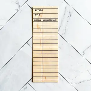 Library Card wooden bookmark · librarian gift, bookish reader design woodmark