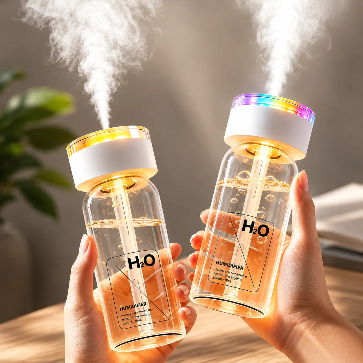 USB-powered humidifier, portable mini humidifier with colorful lights, air humidifier for car and home use, home appliance
