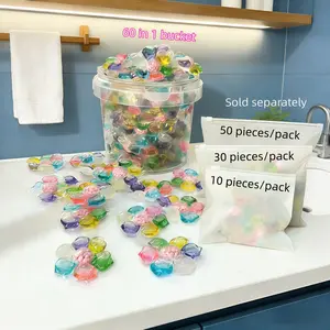 10/30/50 Pack Laundry Beads, 7-In-1 Scented Washing Balls, Anti-Bacterial, Deep Cleaning, Stain Removal, Odor Elimination, Travel Friendly