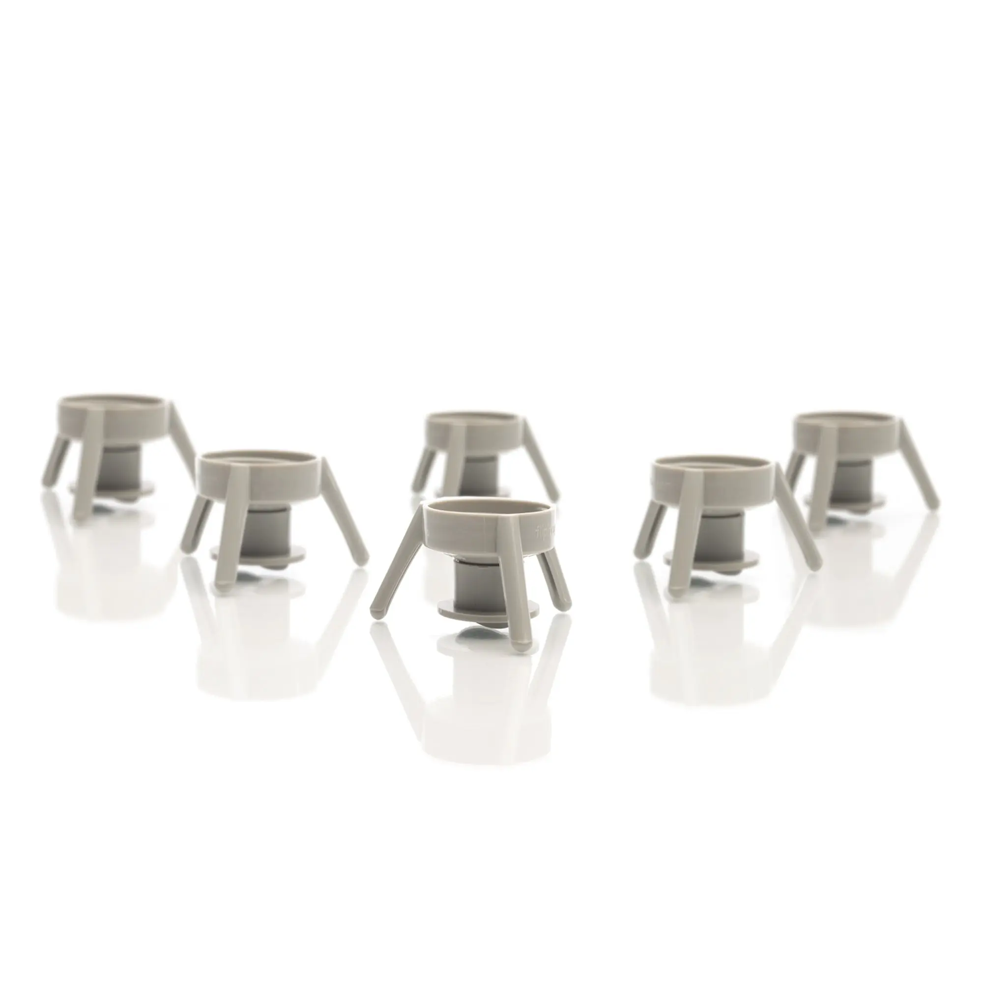 Flip It! Grey XL Dispensing Stands - 6 Pack 38mm Bottle Saver for Large Condiment, Glue & Gallon Bottles - Reusable Upside Down Bottle Dispenser with Extra Gaskets - Money Saving Kitchen Gadget for Home Use