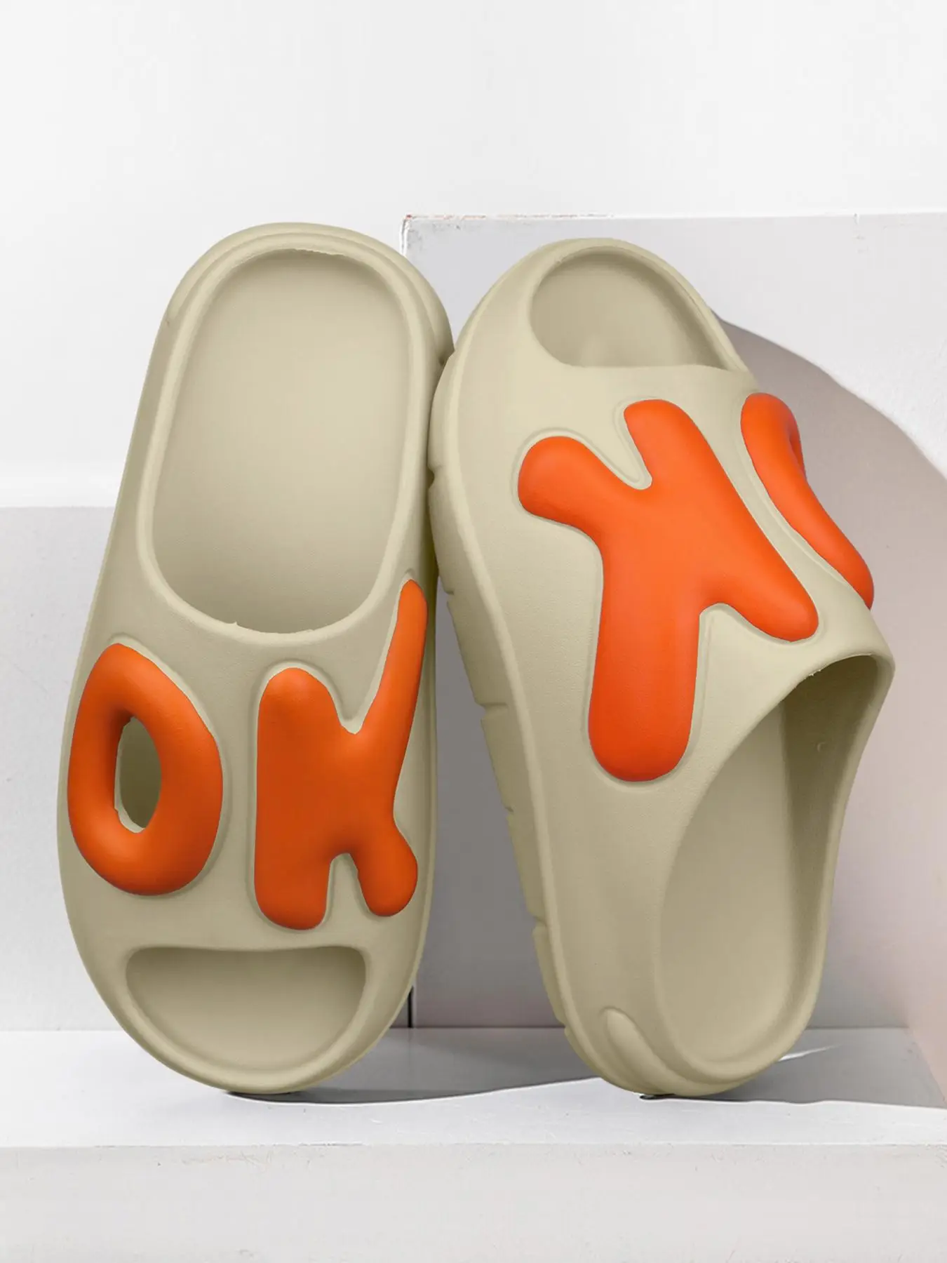 Summer 2024 Men's Hollow Out Letter Platform House Slippers, Soft Comfortable Wear Resistance Home Slippers, Slide Slippers for Daily Footwear for Boy