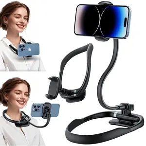 POV Neck Phone Mount - 16" Flexible Gooseneck with Magnetic Lock, Adjustable Holder, Hands-Free Accessory for Bed, Live Streaming, Fits 4-7" Phones, Holiday Gift for Vlogging, Adjustable Phone Holder