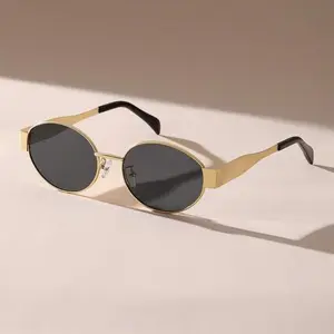 Retro Oval Sunglasses for Women Men Trendy Classic UV400 Shades Vintage Unisex Sun Glasses Fashionable Design for Shopping Driving Walking Travelingv