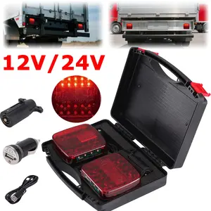 Wireless Trailer Lights Kit Magnetic, LED Wireless Tail Lights for Trailer with Strong Magnet and Rechargeable Battery, IP67 Waterproof, Portable Tow Light Set for Trucks, RVs, Boats, Campers