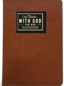 2026 1-Minute with God Daily Devotional for Men - 365-Day Brown Book, Bible Prayer Tracking Diary