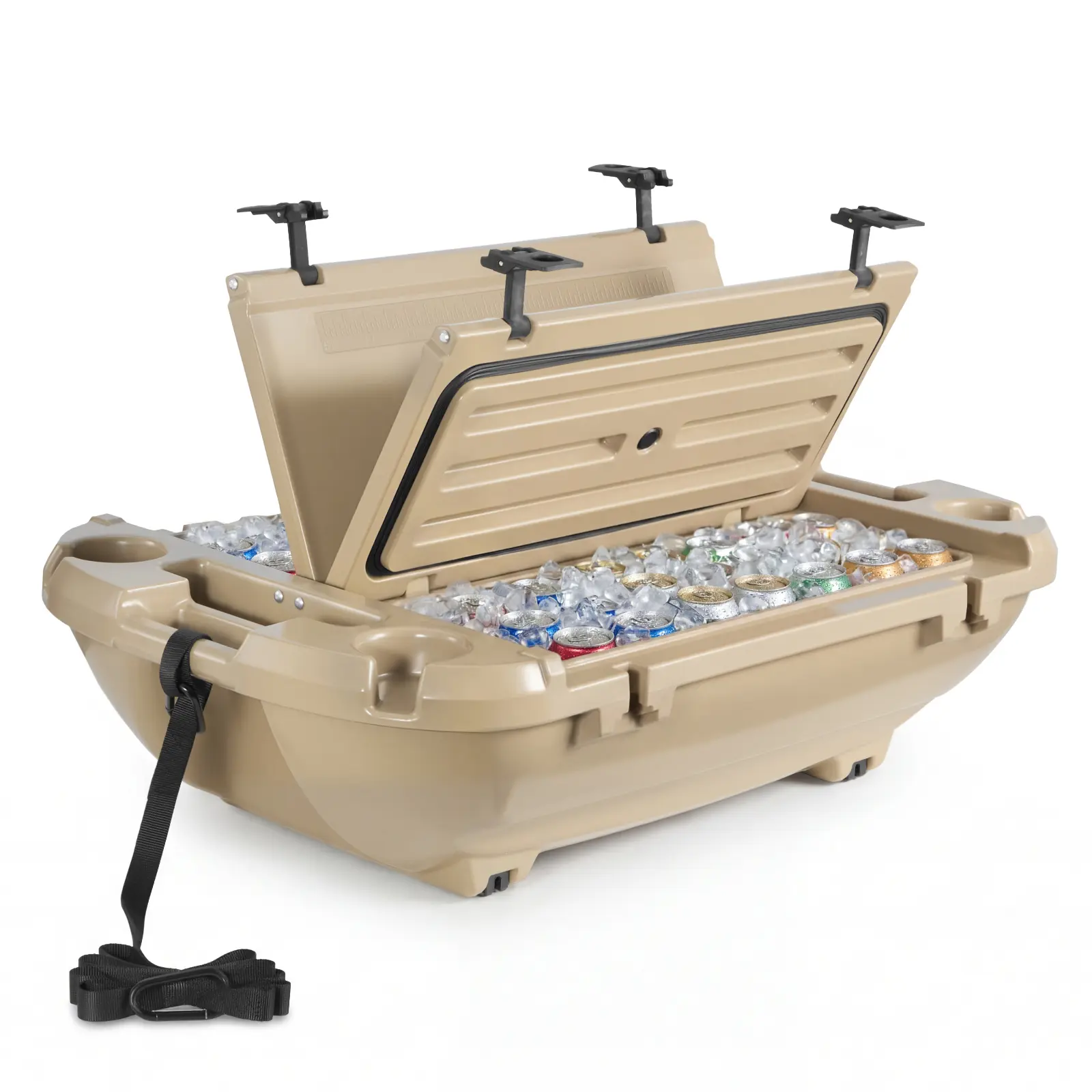 VEVOR Amphibious Floating Cooler, 40 QT Lightweight LLDPE Ice Chest with Dual Lids & Tow Rope, Camping Equipment for Beaches, Rivers & Lakes