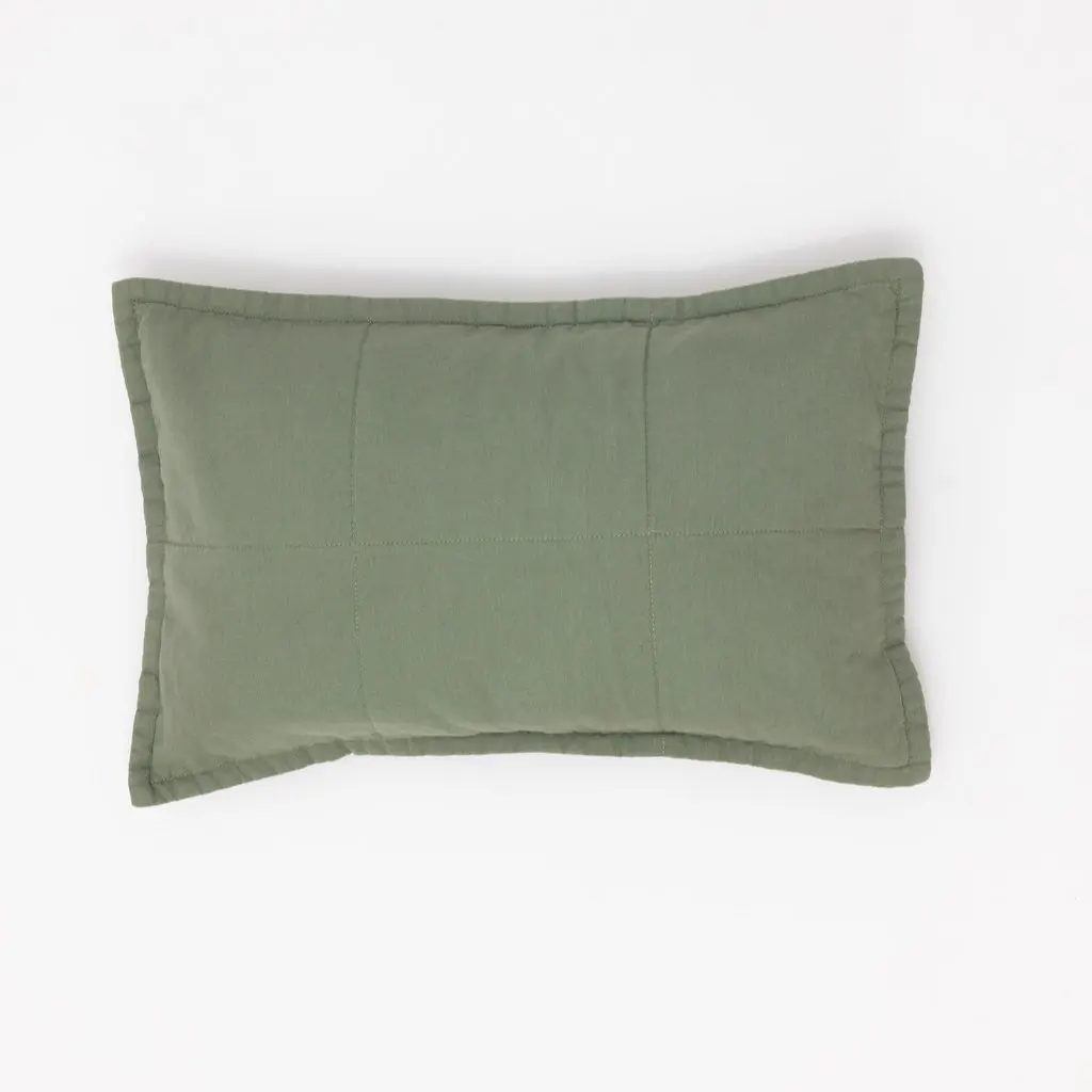 WildBird Linen Quilted Sham & Pillow for Toddlers - Lightweight Cushioned Cotton Blend Pillow with Removable Insert