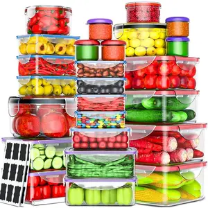 50 Pcs Large Food Storage Containers with Lids Airtight-85 OZ to small Containers-Total 526OZ Stackable Kitchen Set -BPA Free Leak proof containers (50Multi)