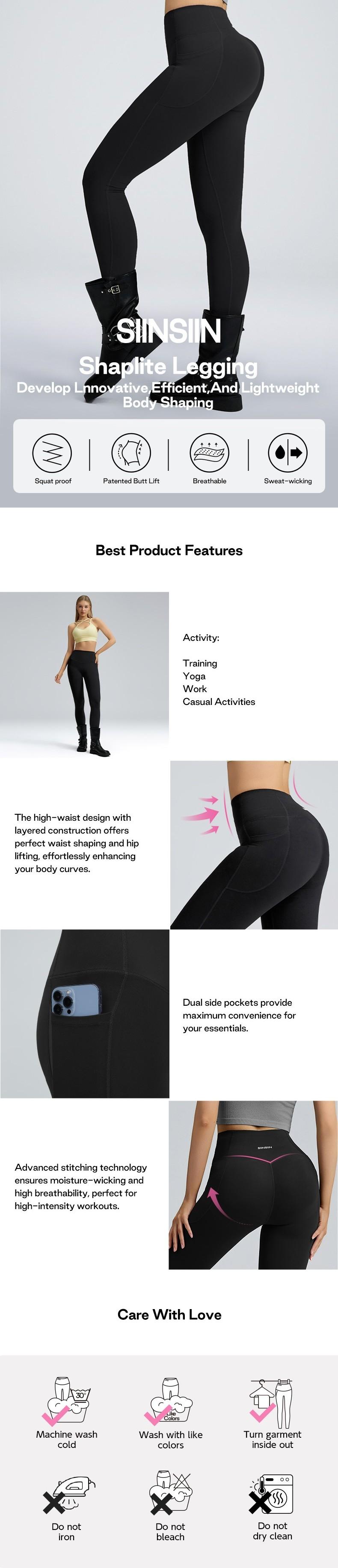 SIINSIIN Shaplite High Waist Butt Lift Tummy Control Leggings w/ Pockets - 7/8 & Full Length