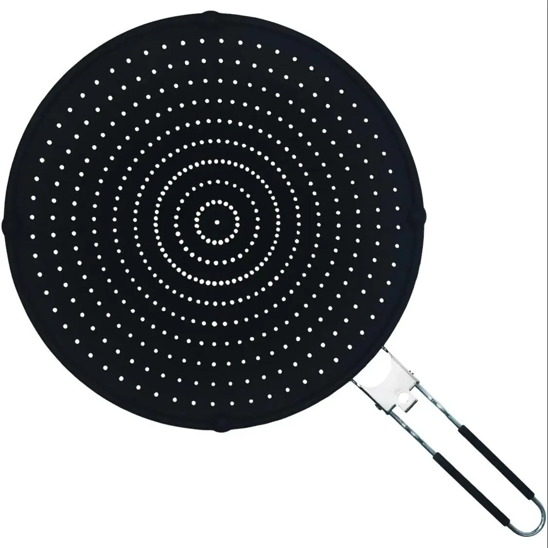 Silicone Oil Splash Guard, 1 Count Multi-purpose Heat Resistant Pot Lid Cover With Foldable Handle, Food Splatter Guard, Cooking Accessories
