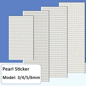 Self-Adhesive Flat Back Pearl Chain Sticker, Multi-Color Shiny Pearl Face Patch, DIY Pearl Decals for Hair Body Nails, Party Accessories, Home Decor, Sticker Sheets